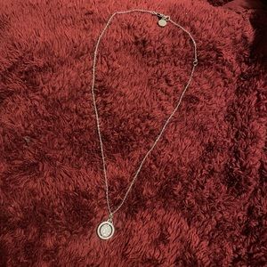 Michael Kors Brilliant silver pave spinning logo necklace